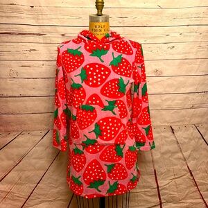 Mini Boden Towelling Throw-on Strawberry Print 13-14y
